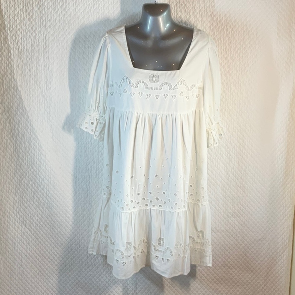 NWT Forever that girl white embroidered dress from Anthropologie Medium